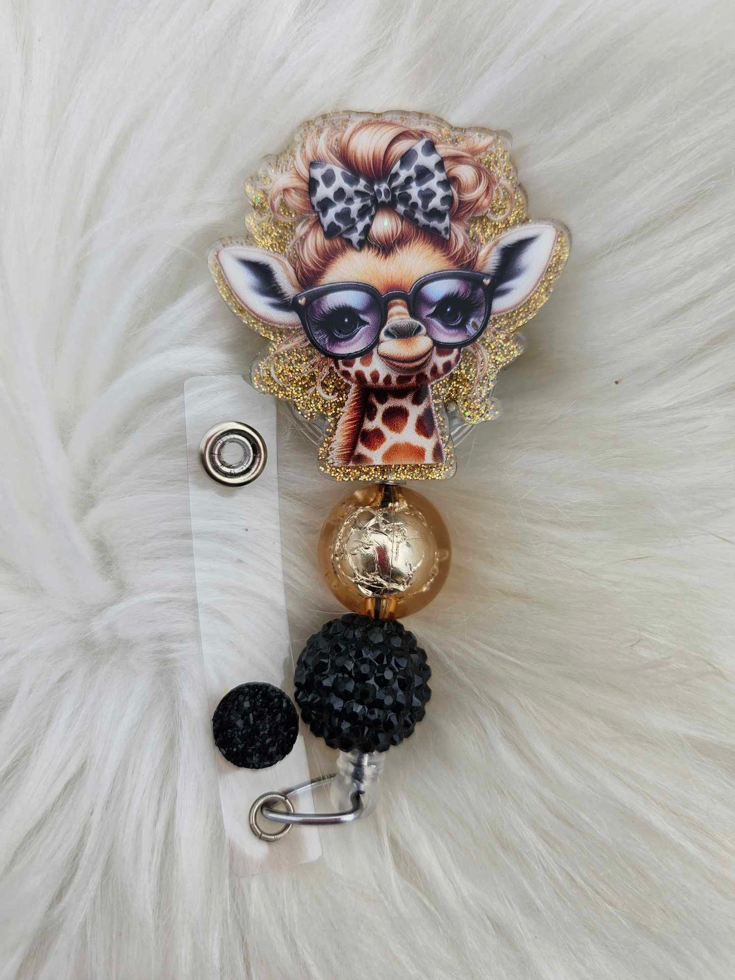 Leopard Giraffe Badge Reel