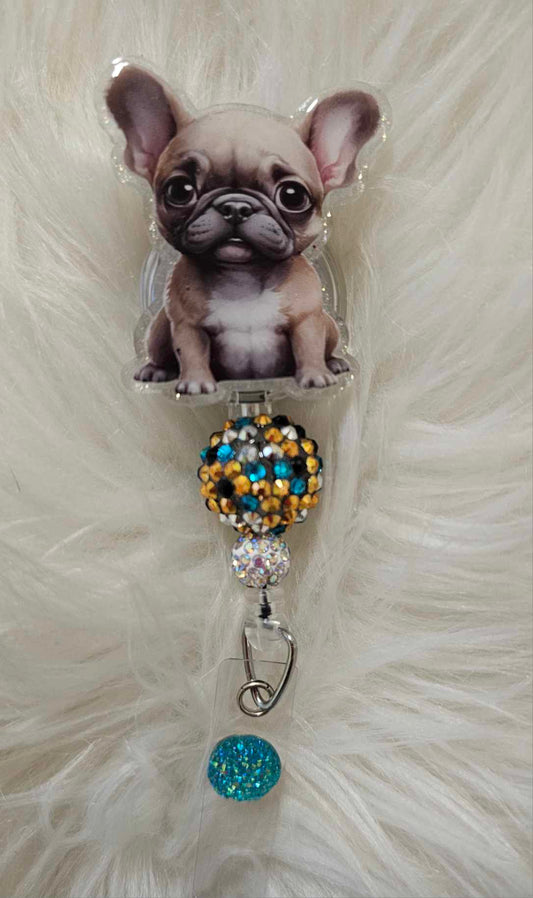 Frenchie Badge Reel