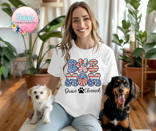 Personalized  Dog Mom Tee