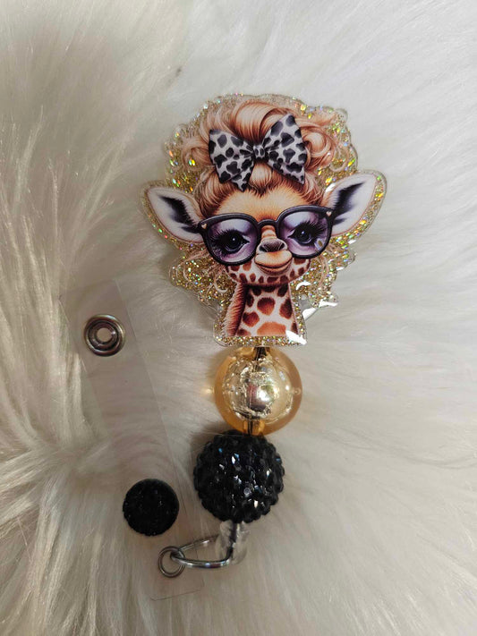 Leopard Giraffe Badge Reel